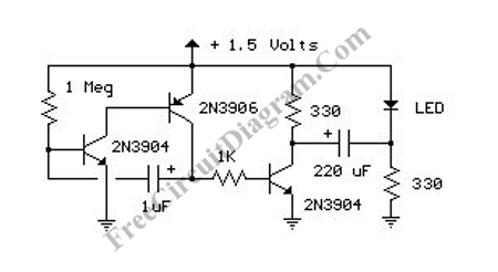 low voltage transistors led flasher circuit schematic