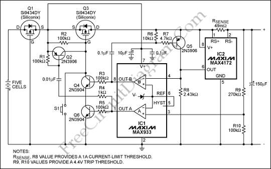 overload protector max4172 circuit schematic