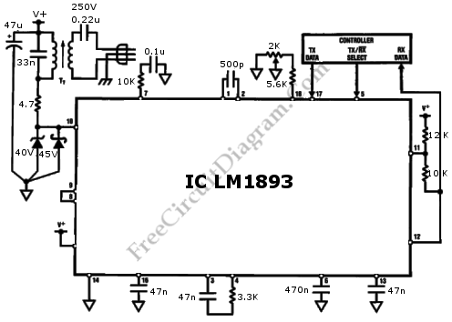 LM1893电力线调制解调器电路原理图