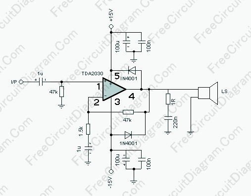 Simple 8 Watt Audio Power Amplifier Using TDA 2030 ...