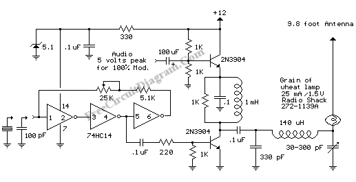 Small AM Transmitter Circuit: Using Logic Gates! – Electronic Circuit  Diagram