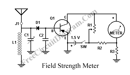 Rf Field Strength Meter Circuit Diagram