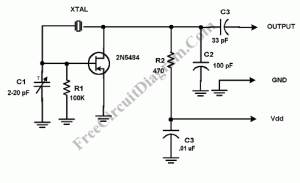 Pierce XTAL Oscillator Using JFET – Electronic Circuit Diagram