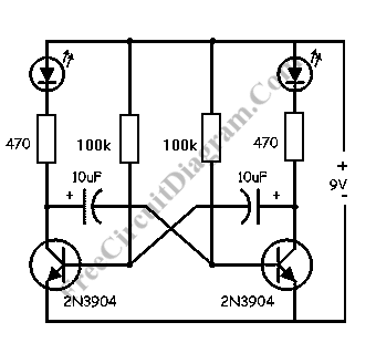 LED Flasher Circuit Using Transistors – Electronic Circuit Diagram