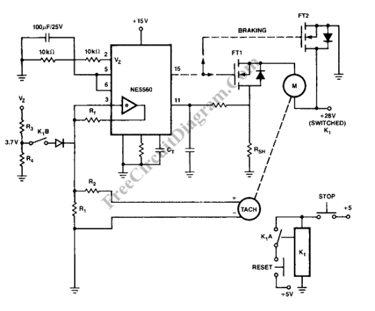 Closed Loop PWM Motor Control Electronic Circuit Diagram