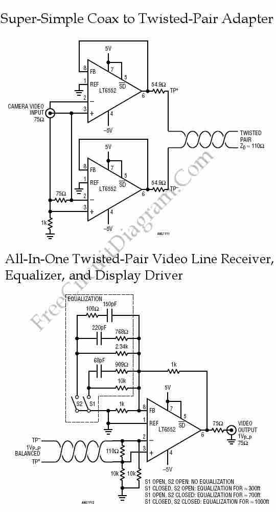 Twisted-Pair Video Cable Driver and Receiver