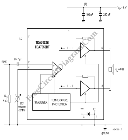 Audio Amplifier with DC Volume Control
