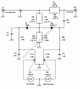 Simple Wideband SWR Meter – Electronic Circuit Diagram