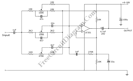 Kategori sætte ild handicap Single Op-Amp 3 Band Equalizer circuit – Electronic Circuit Diagram