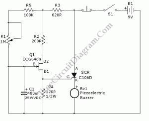 Long Period SCR Timer – Electronic Circuit Diagram