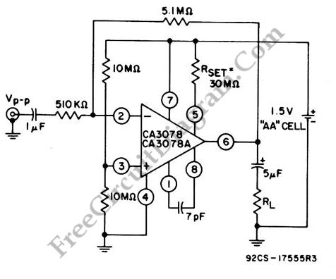 Single Cell Battery 1.5V 20dB Inverting Amplifier ...