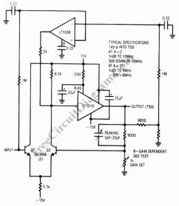 Fast Amplifier Circuit with DC Stabilization – Electronic Circuit Diagram