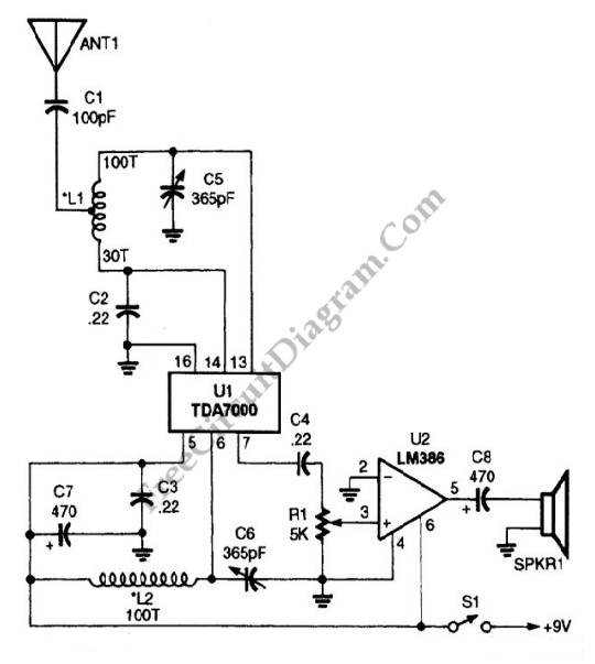 Am Radio Receiver Circuit Employs Fm Ic Chip  U2013 Electronic