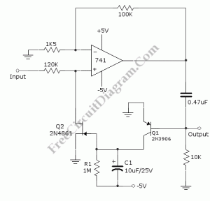 60-dB Range Compressor For Audio – Electronic Circuit Diagram